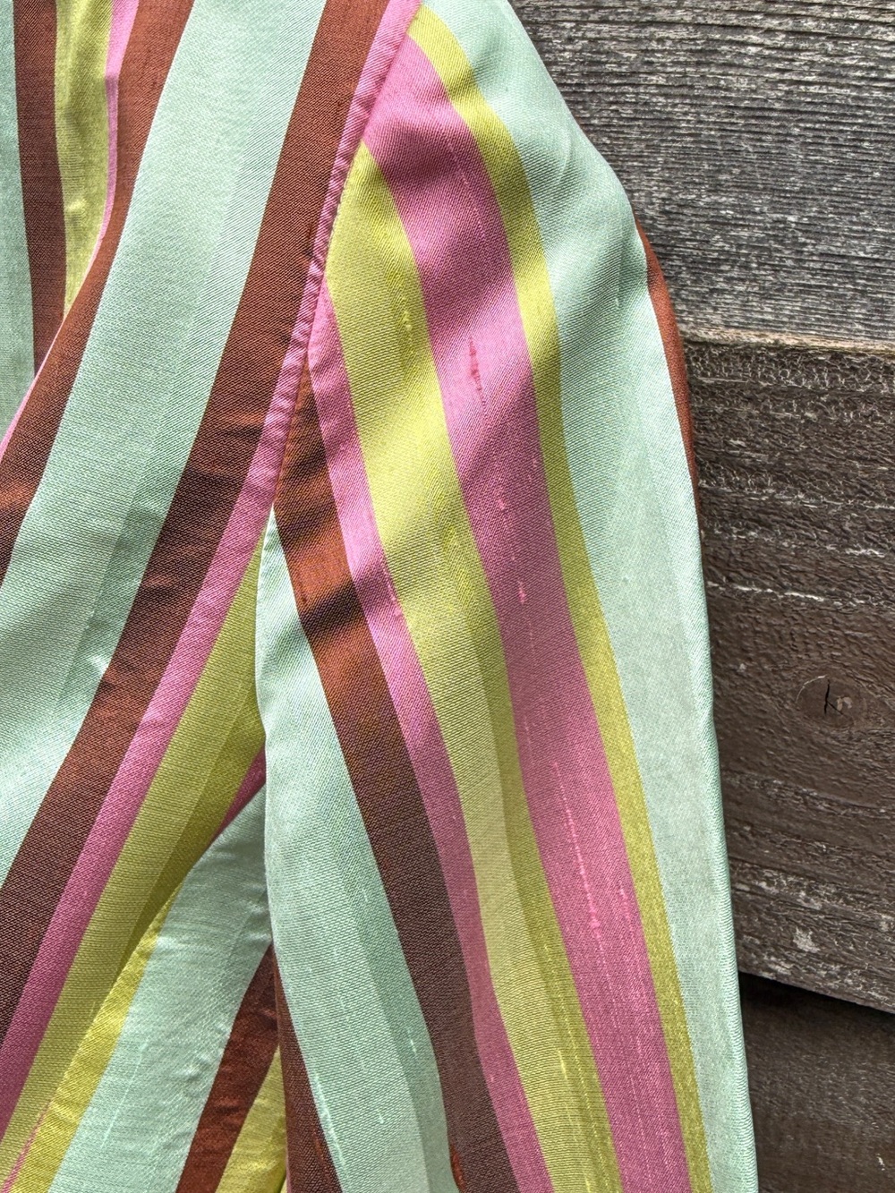 RARE Y2K Dr. Boudoir Raw Silk Striped Ruffle Blazer Jacket Small - Picture 9 of 16